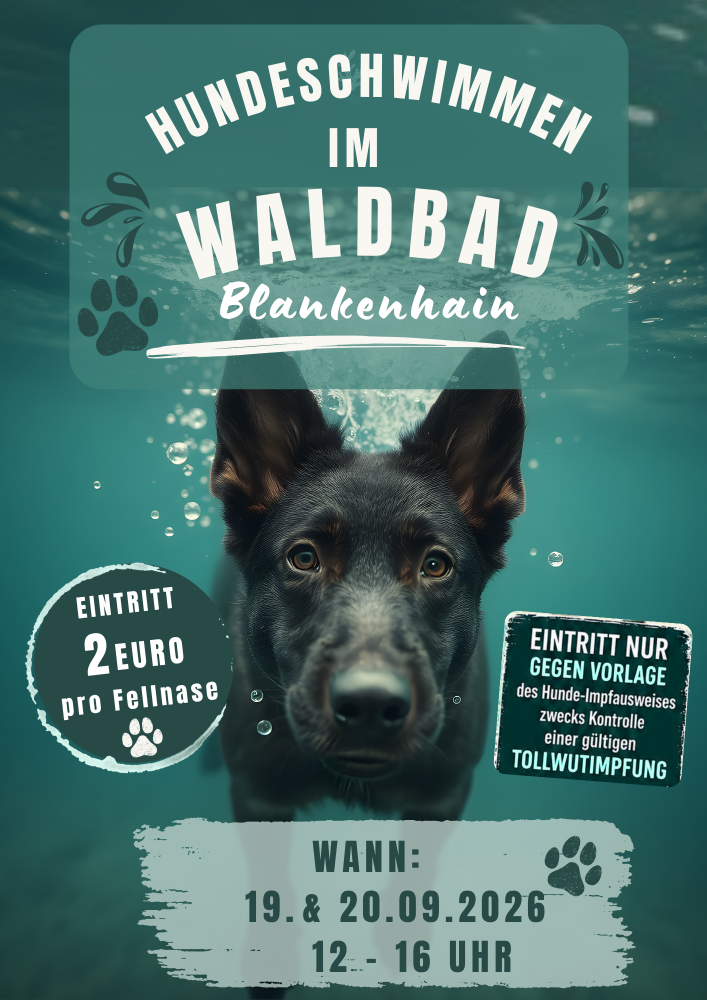 Hundeschwimmen im Waldbad Blankenhain